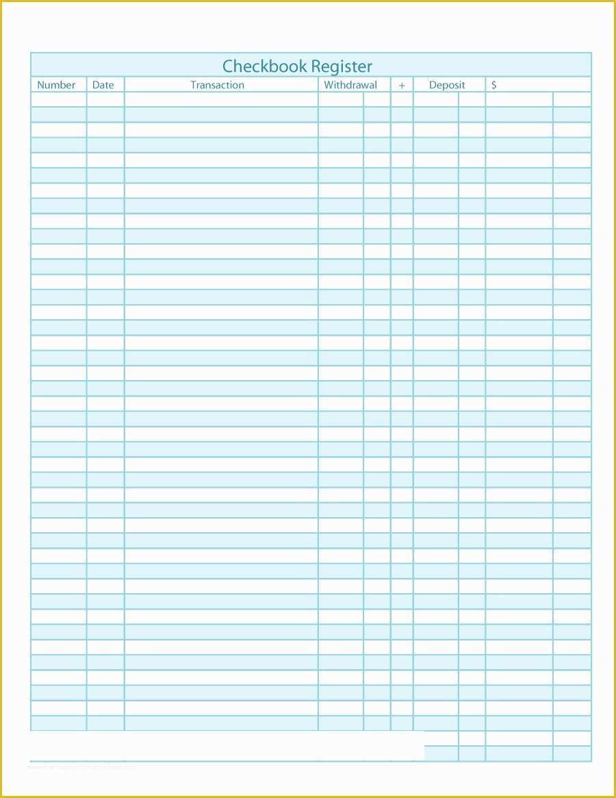 Free Check Template Of 37 Checkbook Register Templates [ Free Printable]