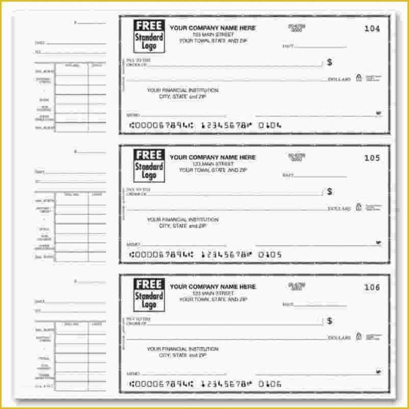 Free Check Template Of Free Check Stub Template Printables