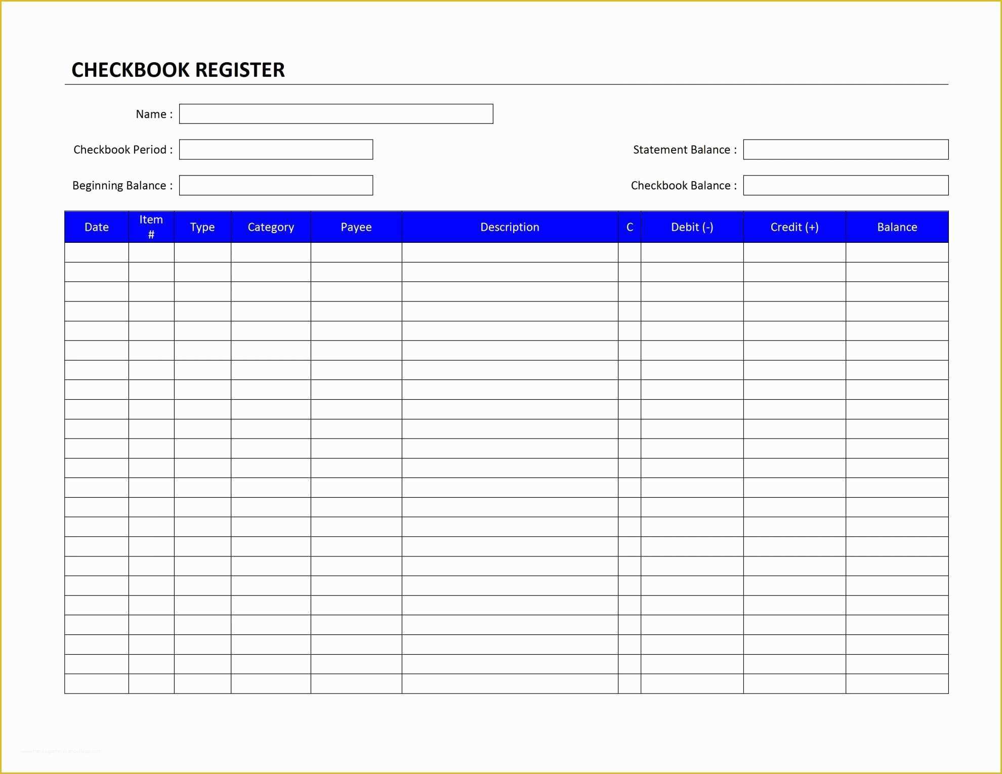 Free Check Template Of Free Printable Check Register Sheets