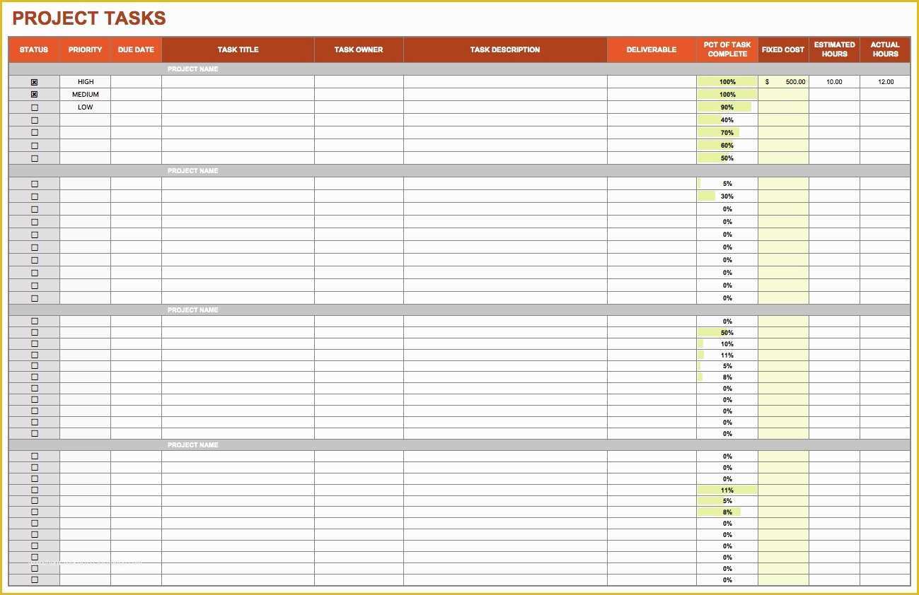 Free Checklist Template Of 15 Free Task List Templates Smartsheet