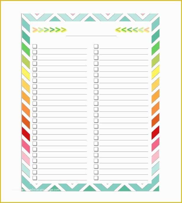 Free Checklist Template Of 50 Printable to Do List & Checklist Templates Excel Word