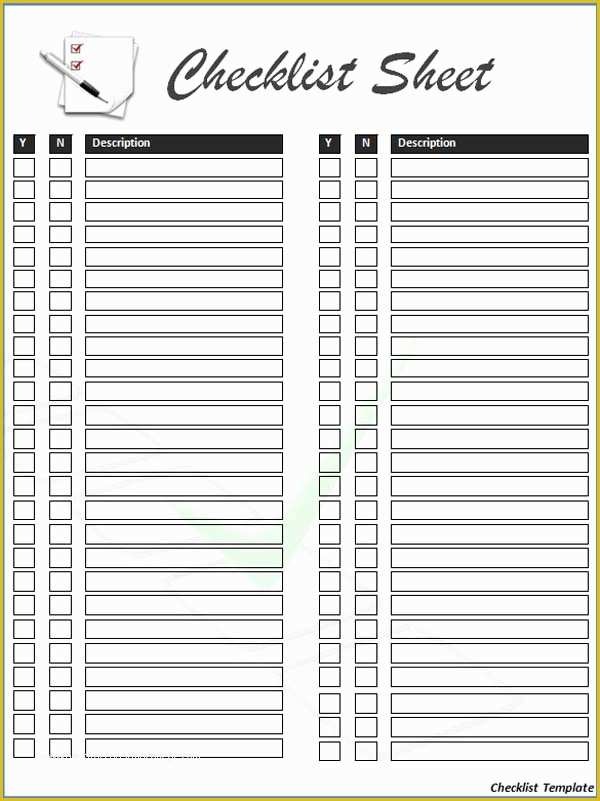 Free Checklist Template Of 9 Best Of Blank Checklist Pdf Printable Templates