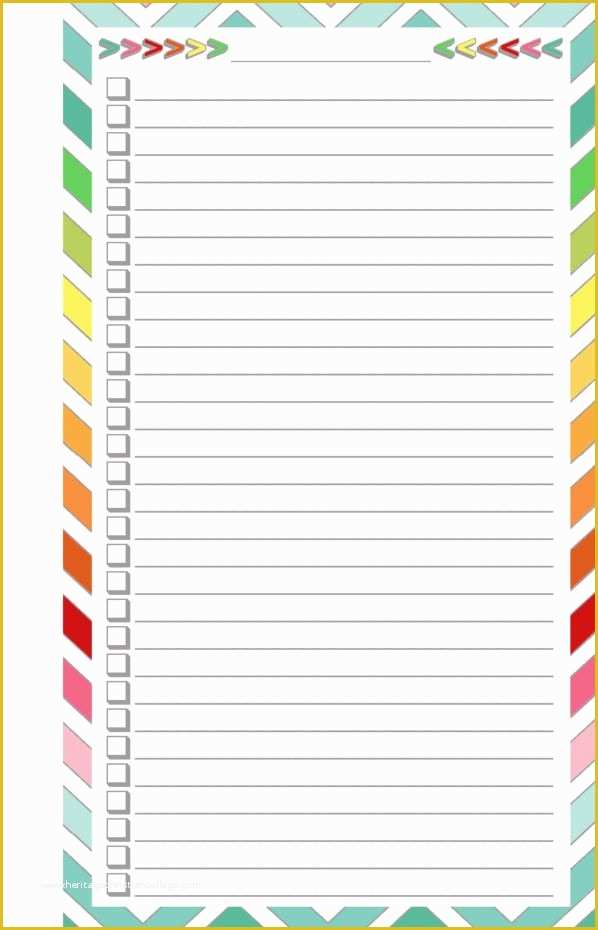 Free Checklist Template Of Blank List Half Page