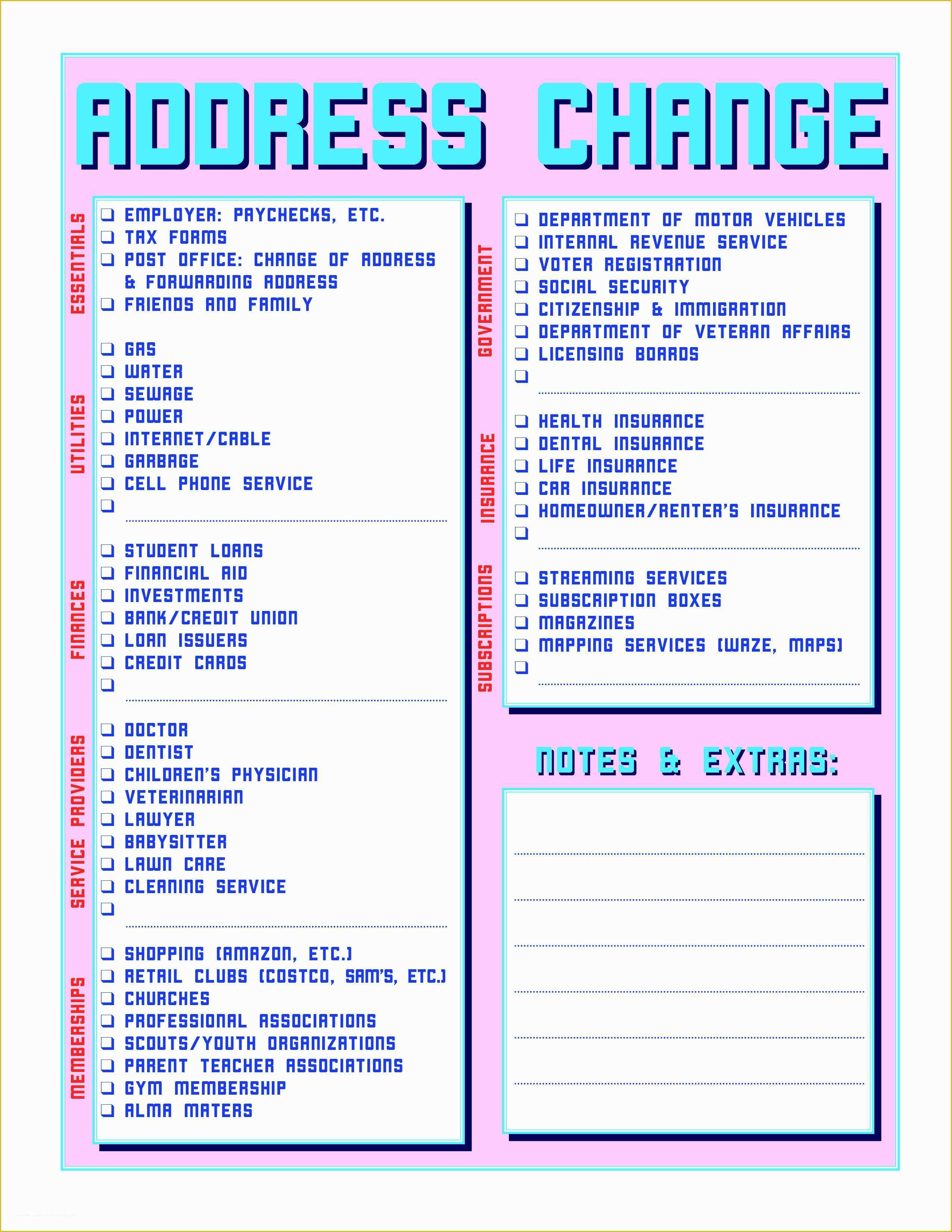 Free Checklist Template Of Free Moving Checklist Printable