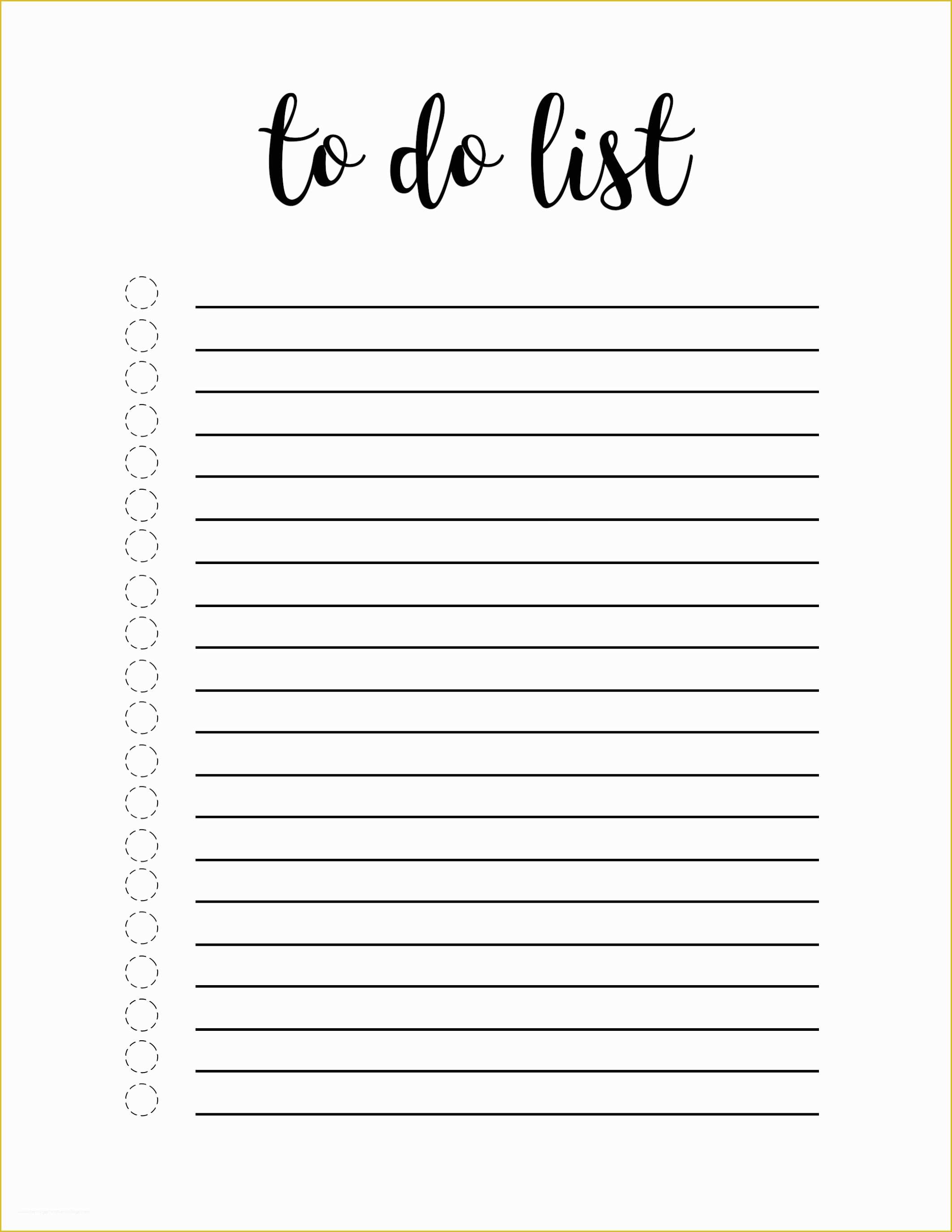 Free Checklist Template Of Free Printable to Do List Template Paper Trail Design