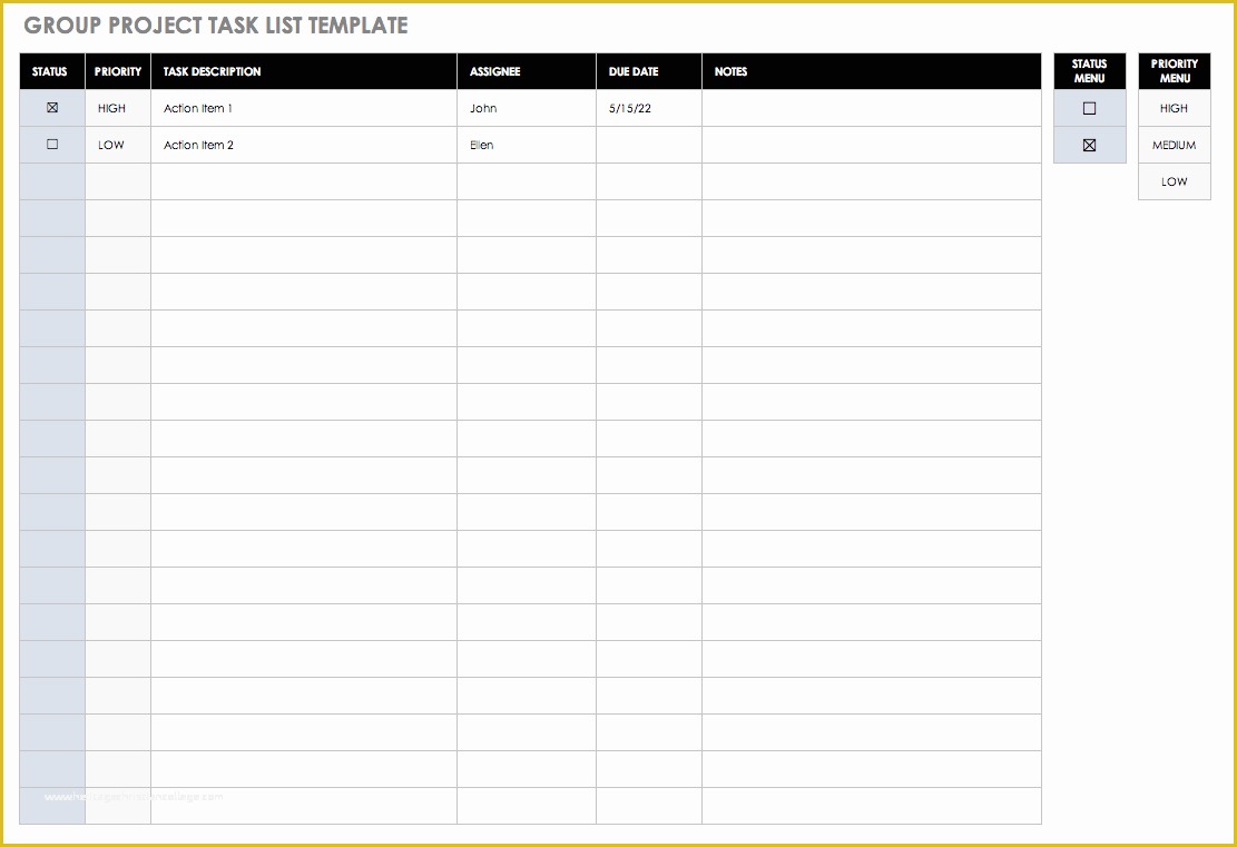 Free Checklist Template Of Free Task and Checklist Templates