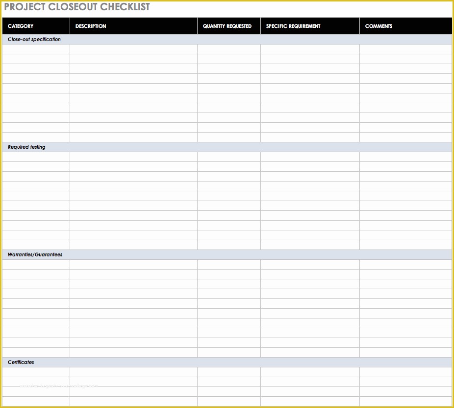 Free Checklist Template Of Free Task and Checklist Templates