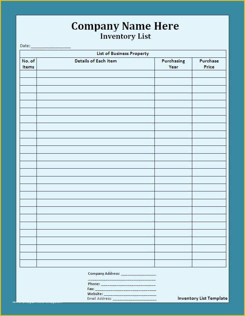 Free Checklist Template Of List Templates