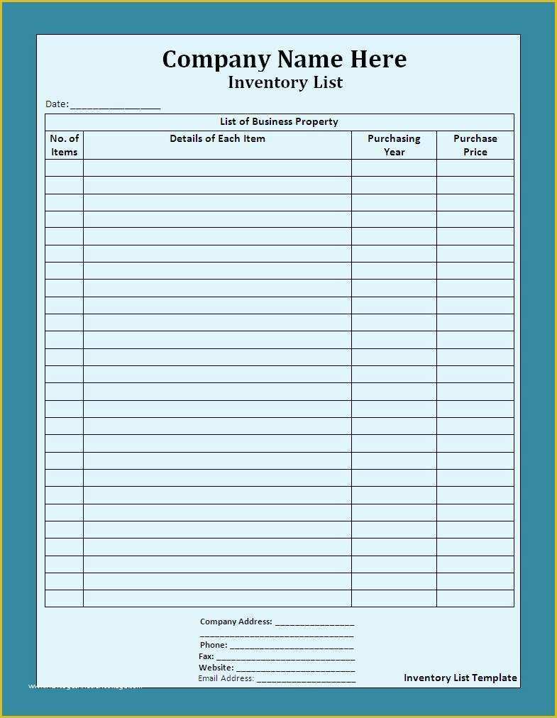Free Checklist Template Of List Templates