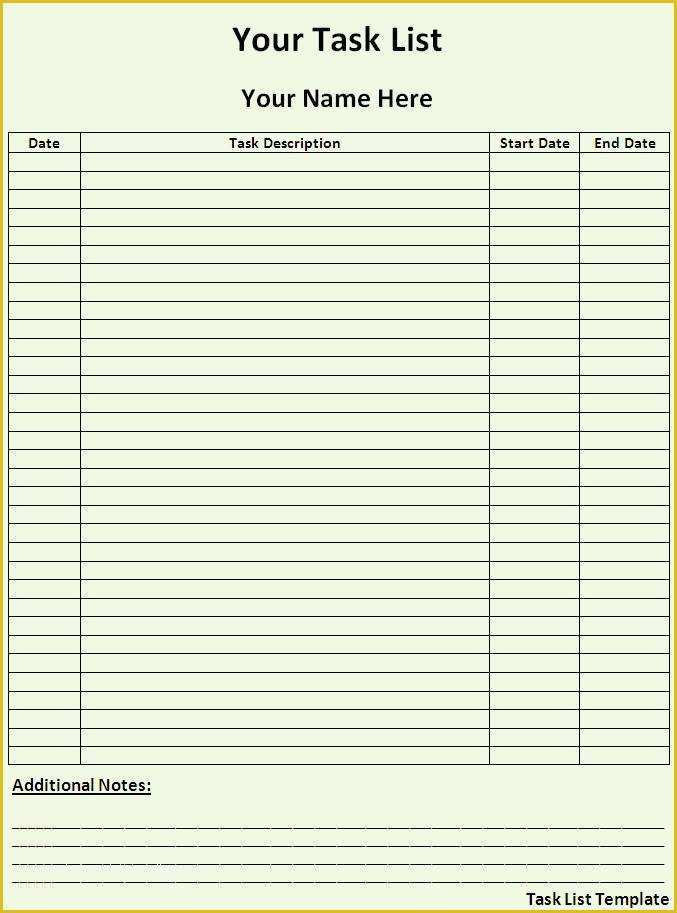 Free Checklist Template Of List Templates