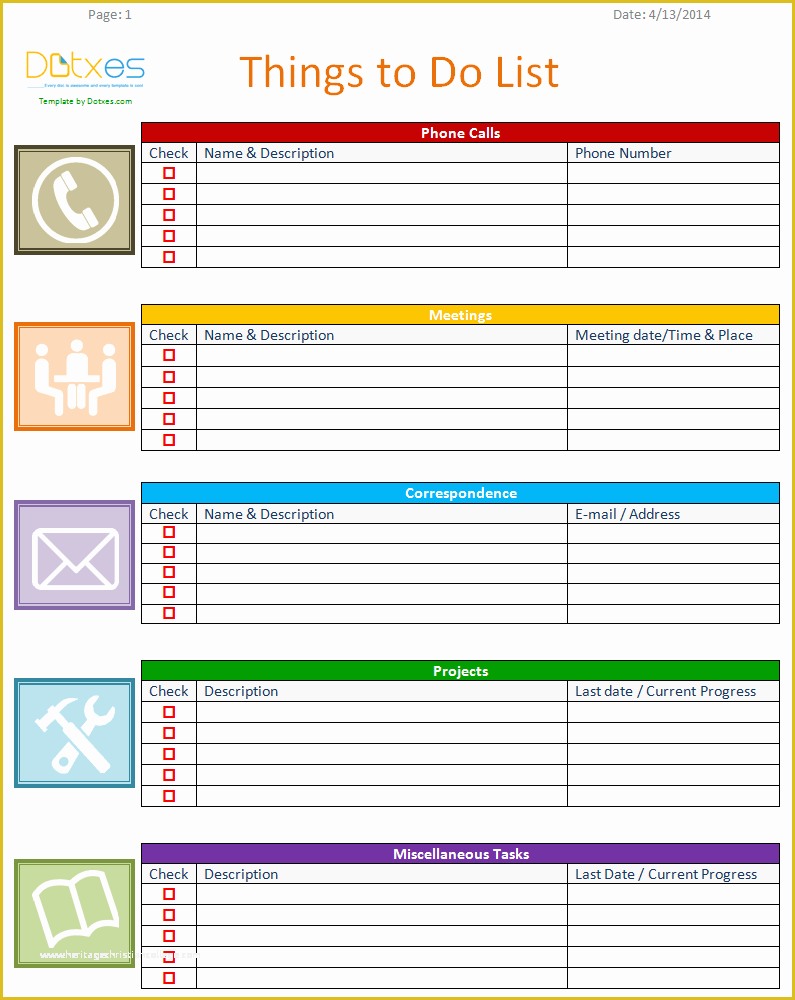 Free Checklist Template Of to Do List Template Business Version