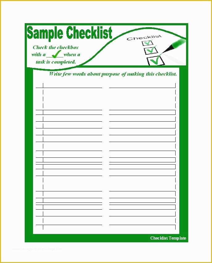 Free Checklist Template Word Of 50 Printable to Do List & Checklist Templates Excel Word