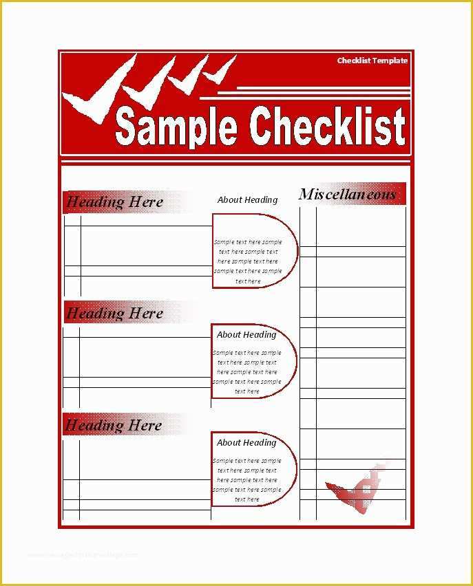 Free Checklist Template Word Of 7 Checklist Templates Excel Pdf formats