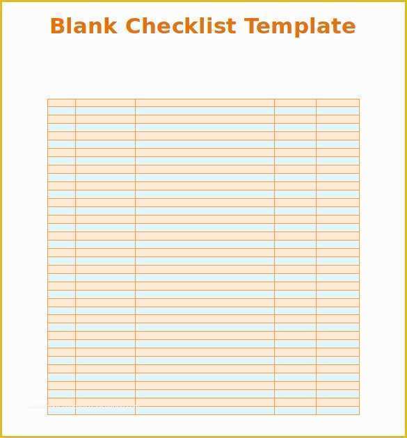 Free Checklist Template Word Of Blank Checklist Template 36 Free Psd Vector Eps Ai