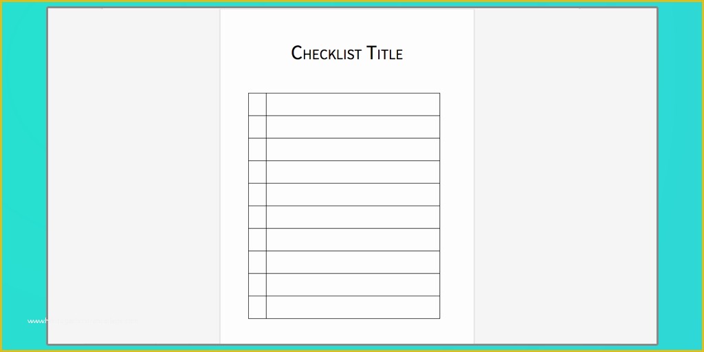 Free Checklist Template Word Of Checklist Template Word