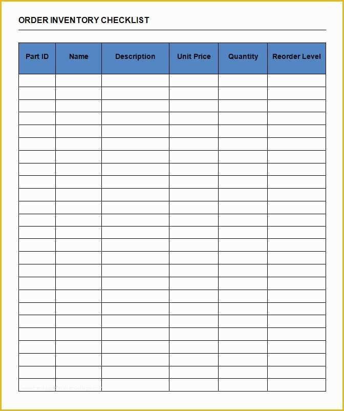 Free Checklist Template Word Of Inventory Checklist Template 25 Free Word Excel Pdf