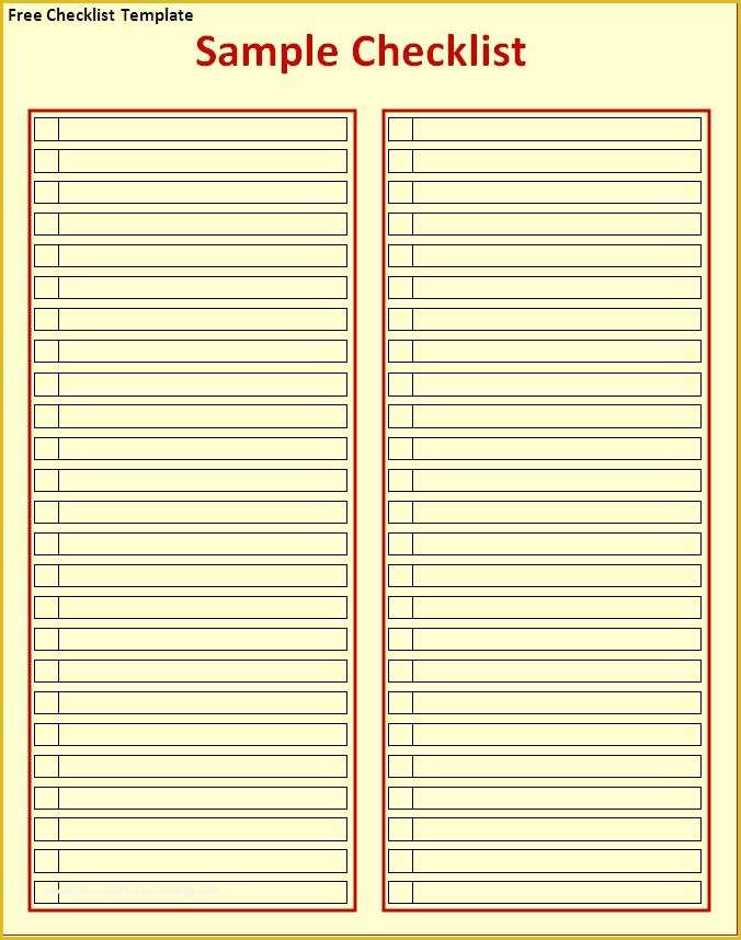 Free Checklist Template Word Of List Templates
