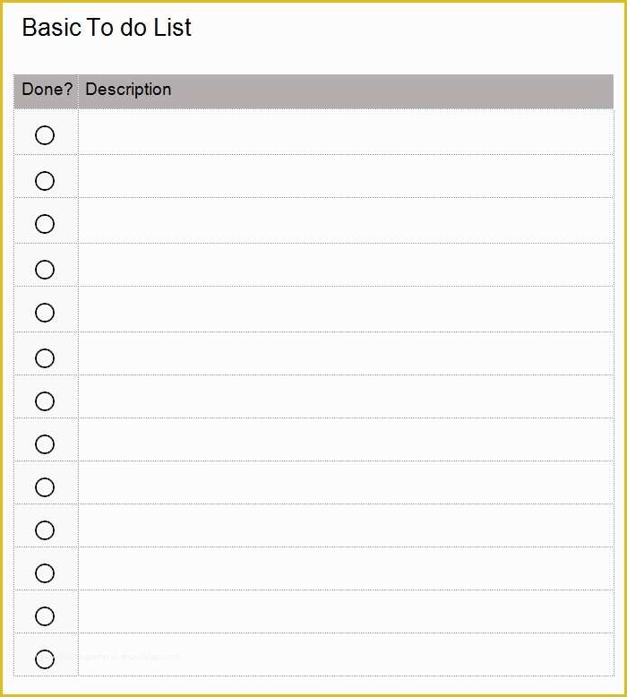 Free Checklist Template Word Of to Do List Template Free Templates