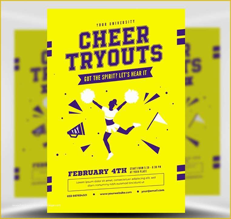 Free Cheerleading Tryout Flyer Template Of Cheer Tryout Flyers Template Free Fightclix