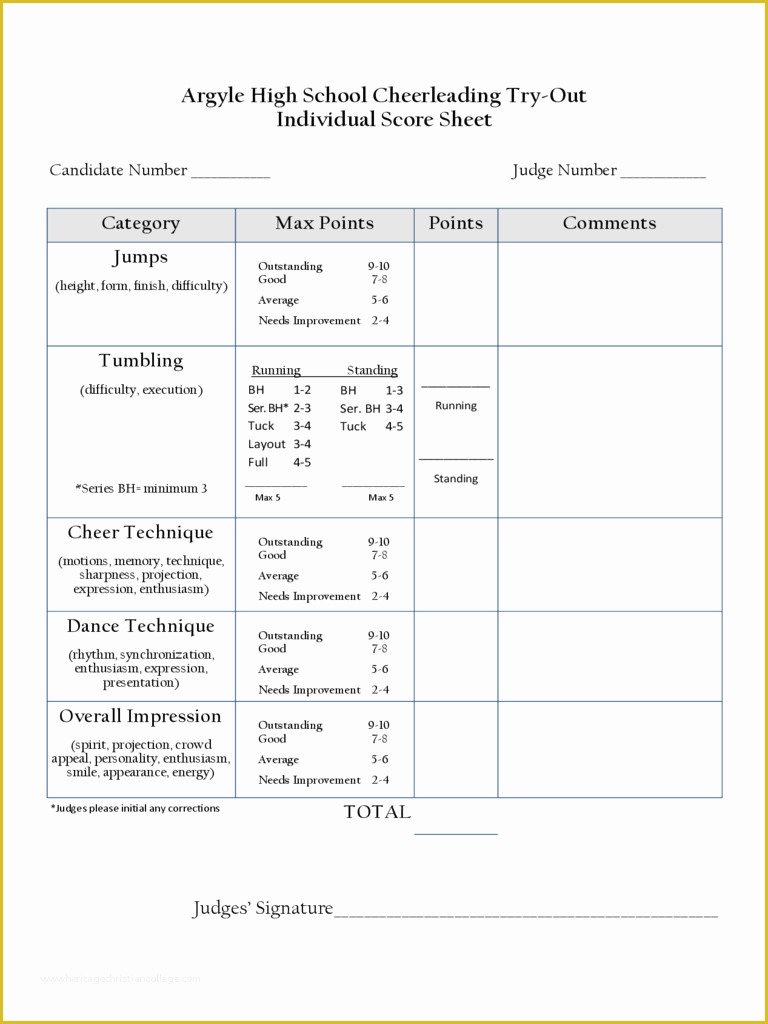 Free Cheerleading Tryout Flyer Template Of Cheerleading Tryout Score Sheet 4 Free Templates In Pdf