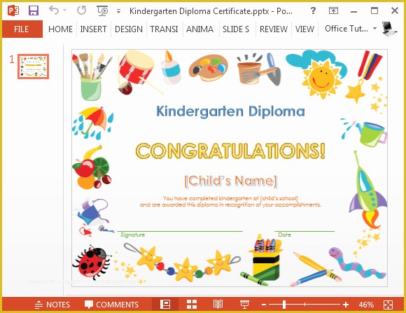 Free Child Care Powerpoint Templates Of How to Make A Printable Kindergarten Diploma Certificate