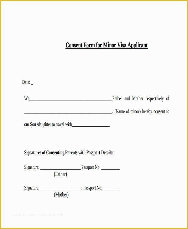 Free Child Travel Consent form Template Of 7 Travel Consent form Samples Free Sample Example