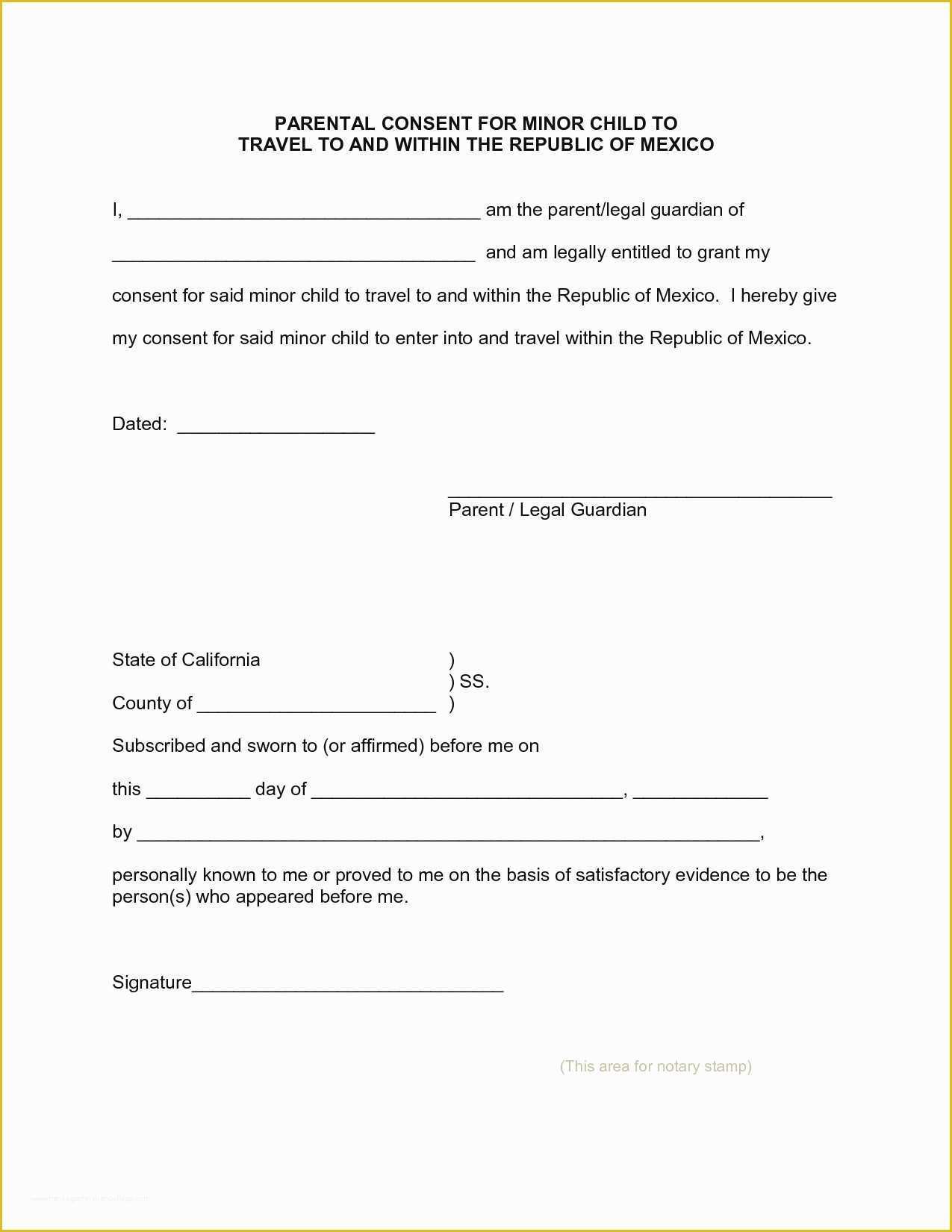 Free Child Travel Consent form Template Of Beautiful Free Child Domestic Travel Consent form Template