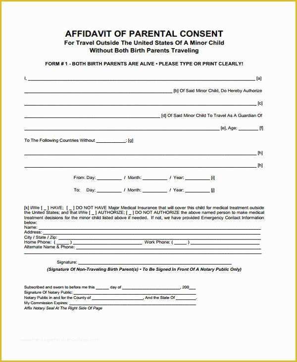 Free Child Travel Consent form Template Of Free Consent form Samples