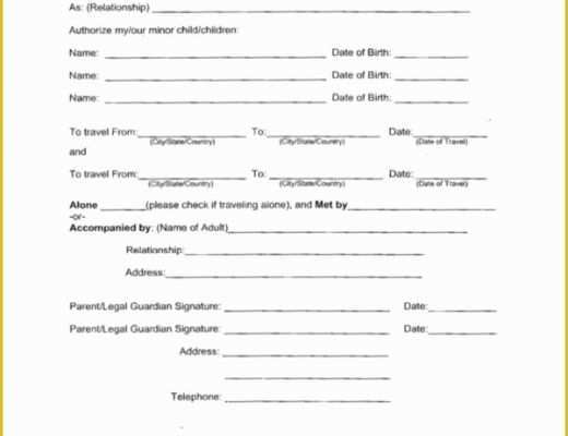 Free Child Travel Consent form Template Of Sample Travel Consent forms 10 Free Documents In Pdf Doc