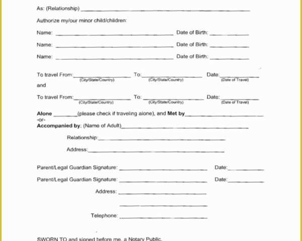 Free Child Travel Consent form Template Of Sample Travel Consent forms 10 Free Documents In Pdf Doc