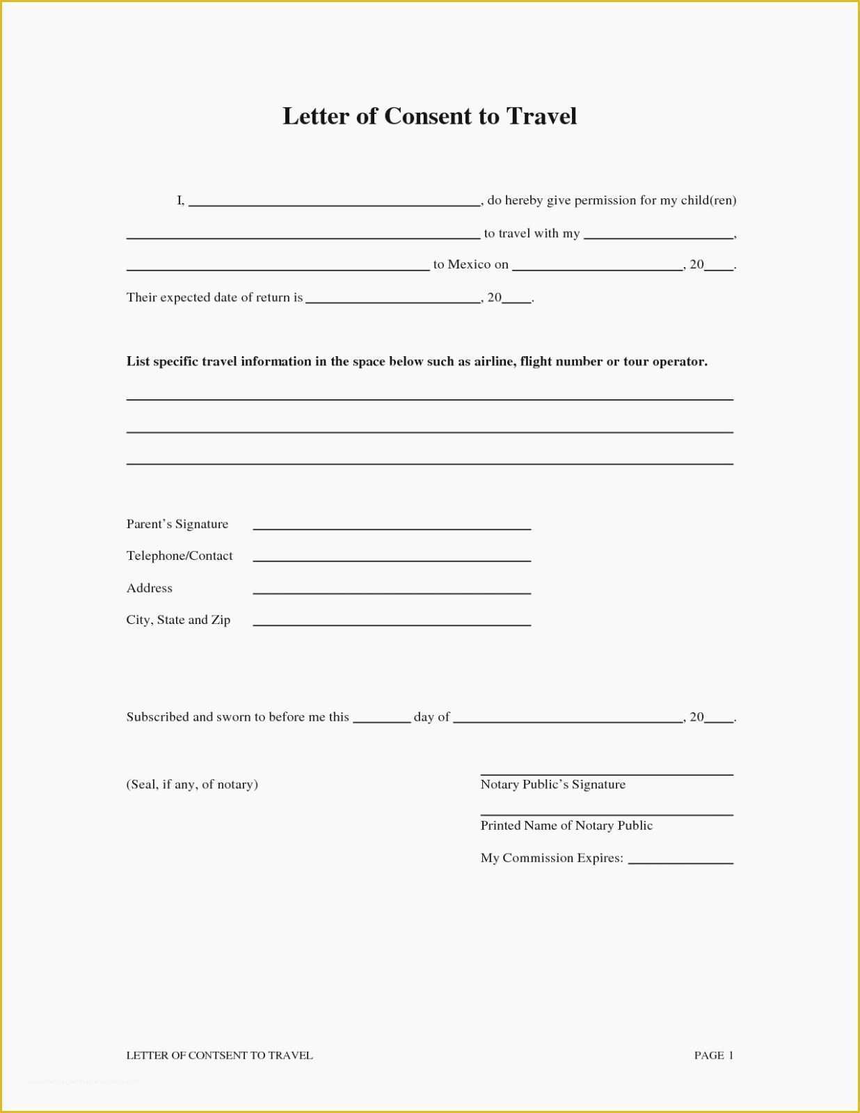 Free Child Travel Consent form Template Of top 15 Trends In Free Child