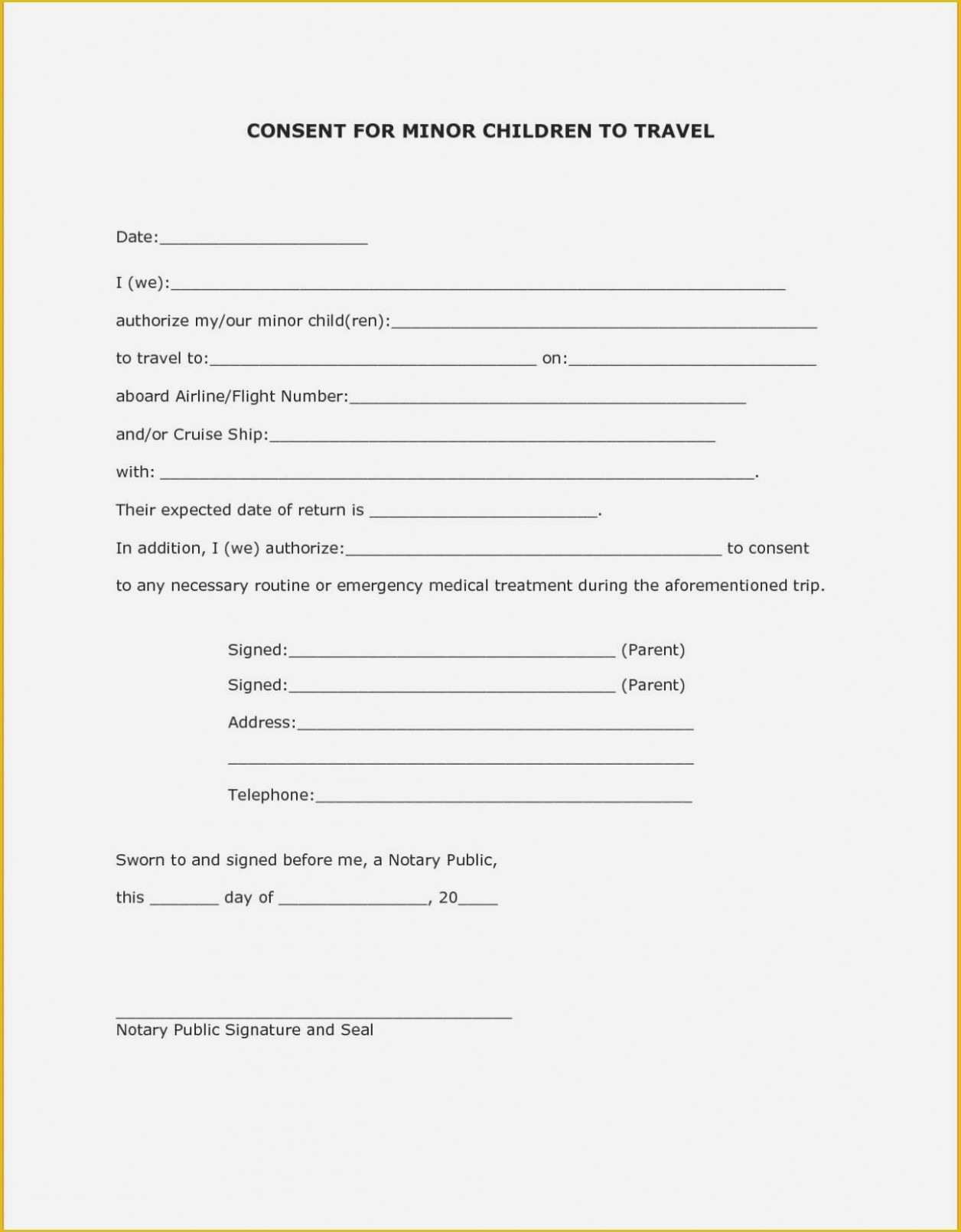 Free Child Travel Consent form Template Pdf Of 11 Things that Happen when You are In Free