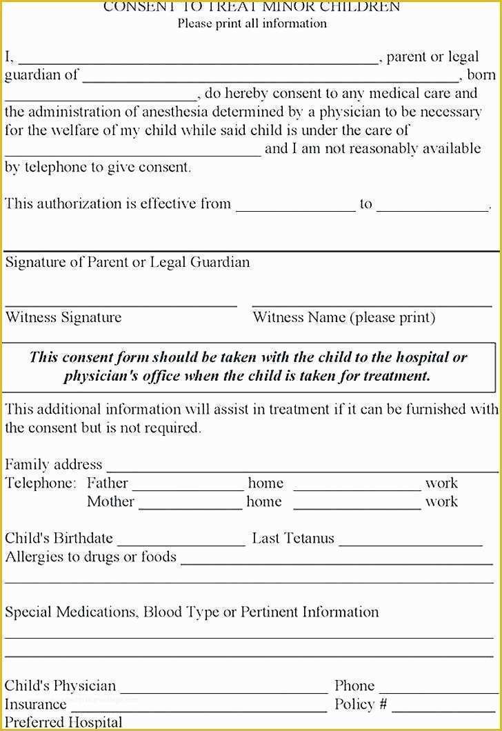 Free Child Travel Consent form Template Pdf Of Babysitter Medical