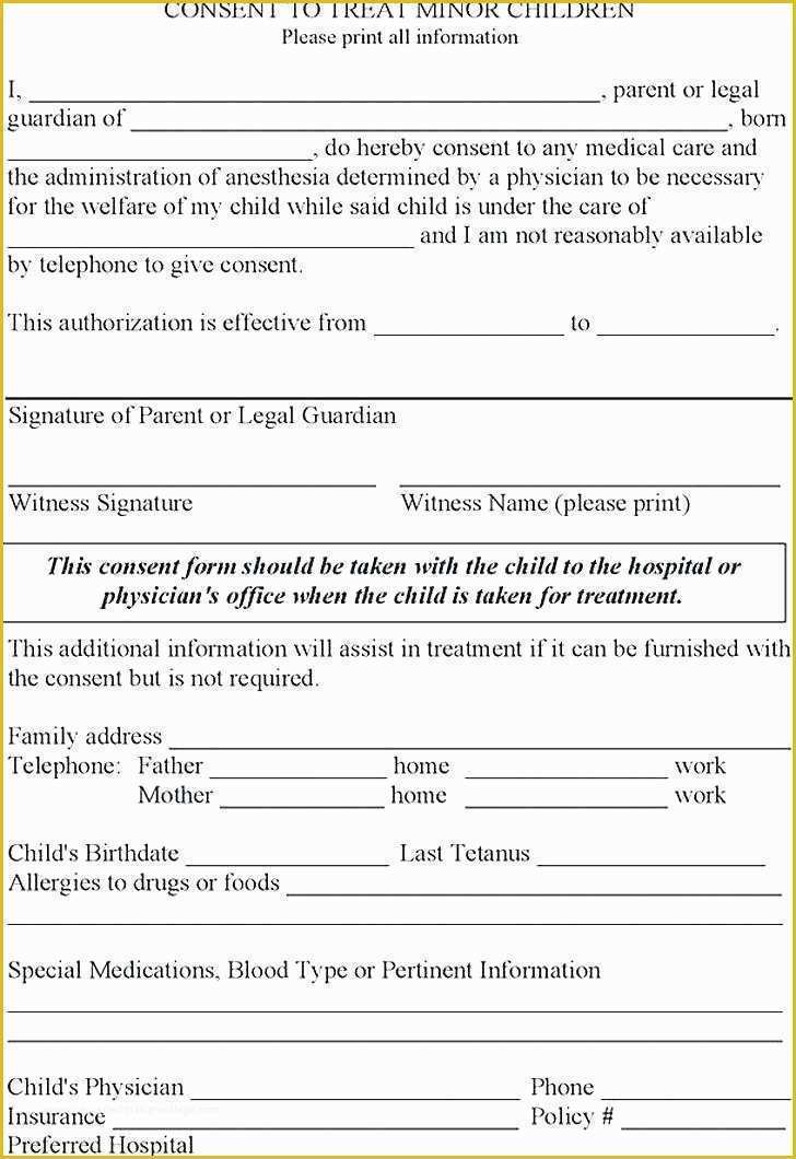 Free Child Travel Consent form Template Pdf Of Babysitter Medical Consent form Template Day Care T