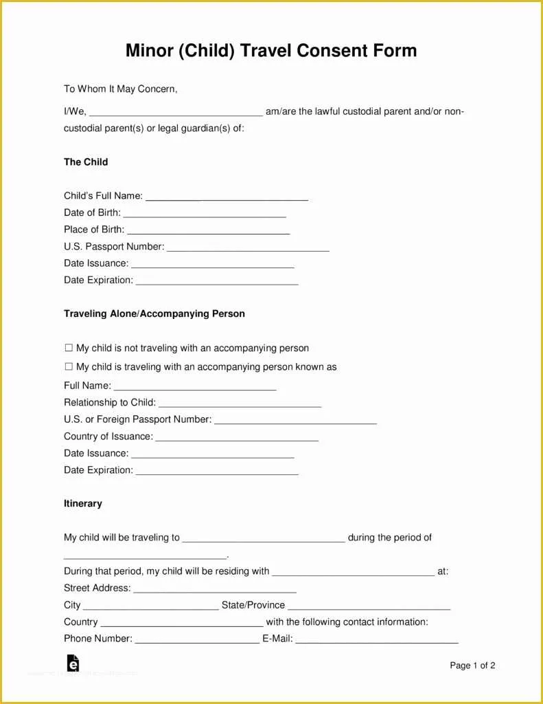 Free Child Travel Consent form Template Pdf Of Child Travel Consent Letter Template Ksdharshan