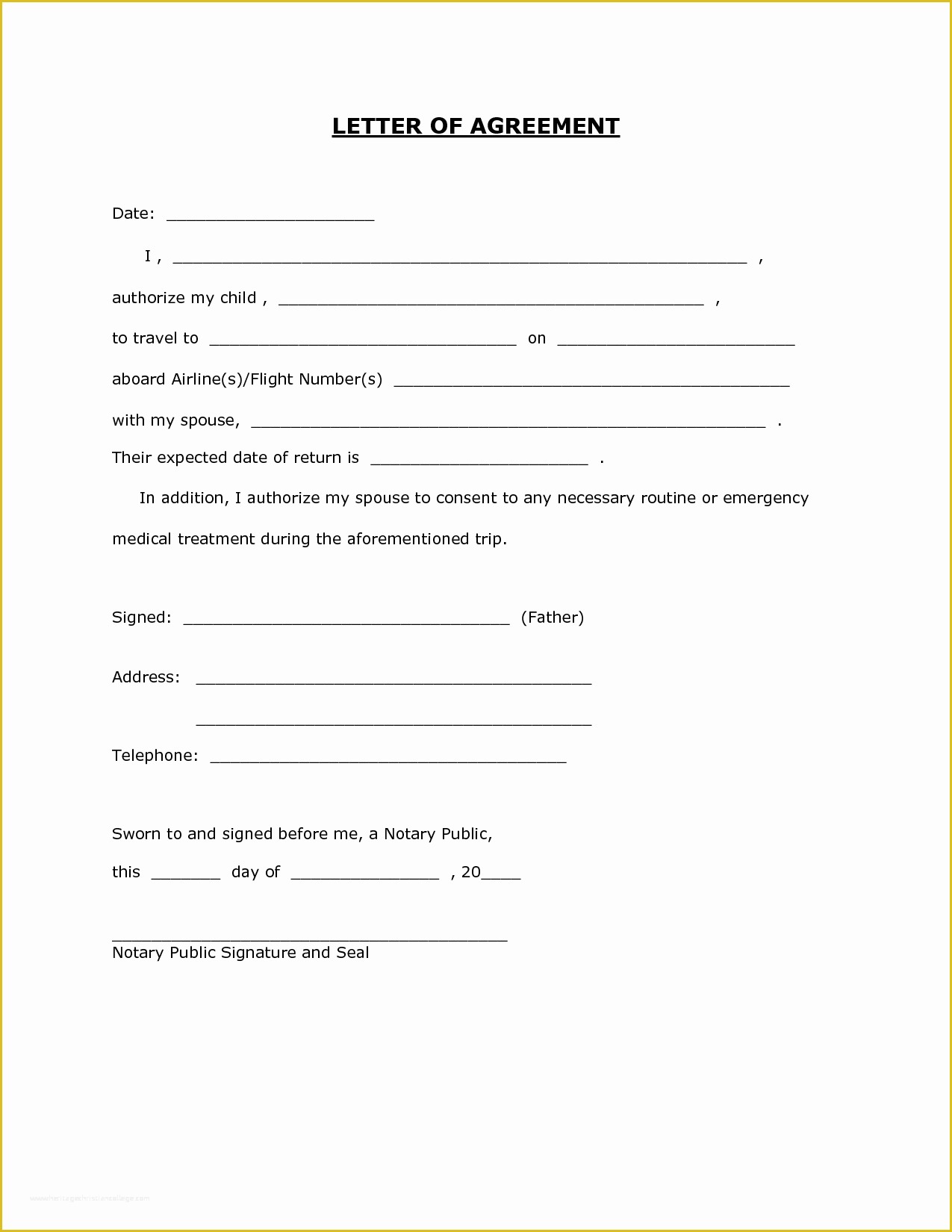 Free Child Travel Consent form Template Pdf Of Consent Minor Child Travel Consent form Minor Child