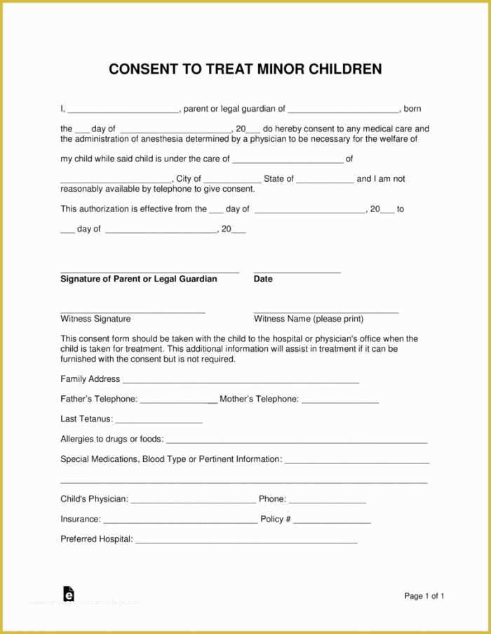 Free Child Travel Consent form Template Pdf Of Free Child Travel Consent form Template Pdf form