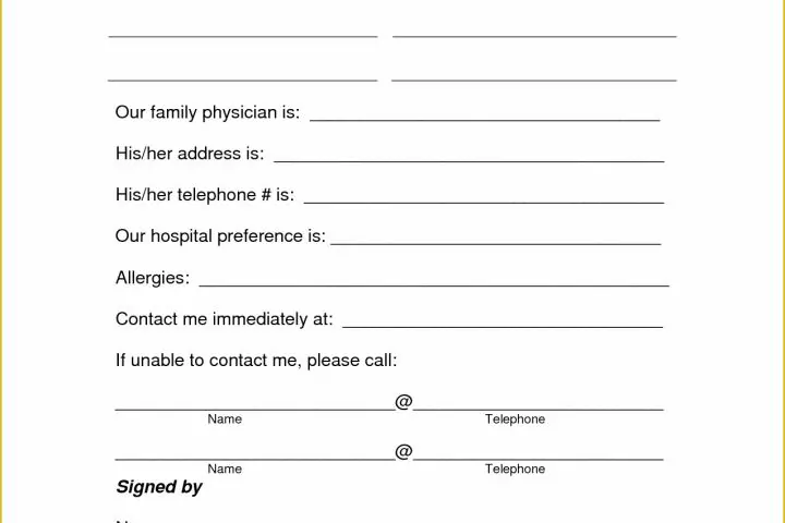 Free Child Travel Consent form Template Pdf Of Free Printable Medical Consent form