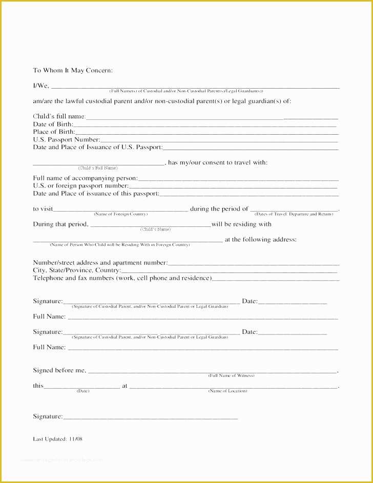 Free Child Travel Consent form Template Pdf Of Parental Consent form Template Travel Free Child Travel