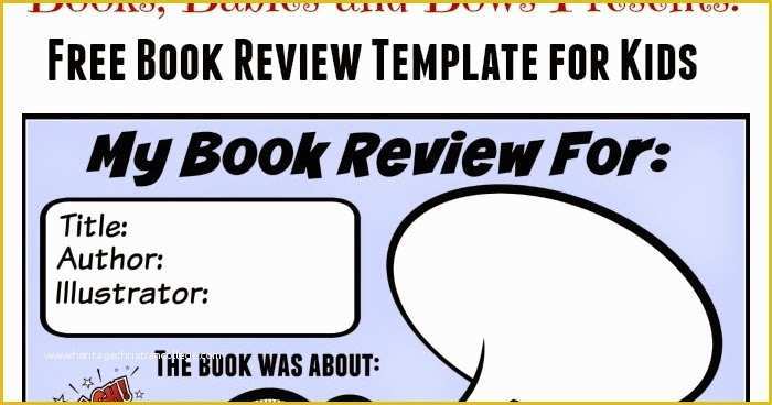 Free Children's Book Template Of Books Babies and Bows Free Book Review Template for Kids