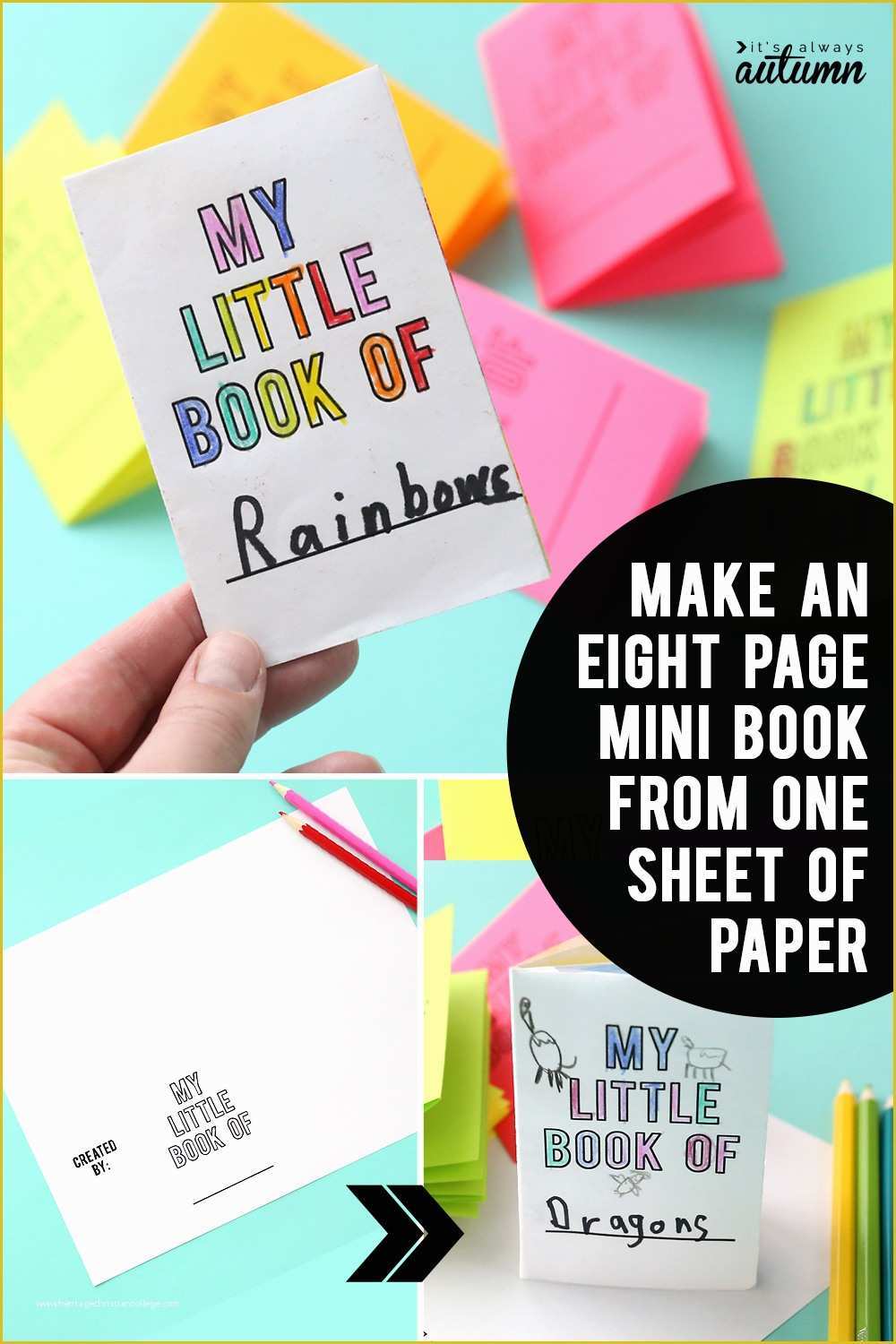 Free Children's Book Template Of Foldables Make An 8 Page Mini Book From One Sheet Of