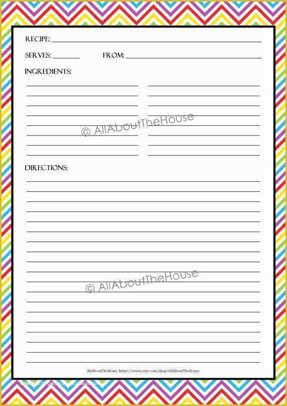 Free Children&amp;#039;s Book Template Of Full Page Recipe Template for Word New Editable Printable