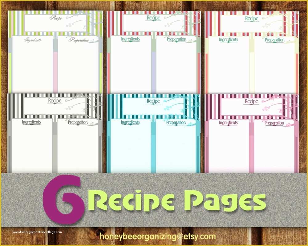 Free Children's Book Template Of Recipe Pages Instant Download Blank Cooking Book