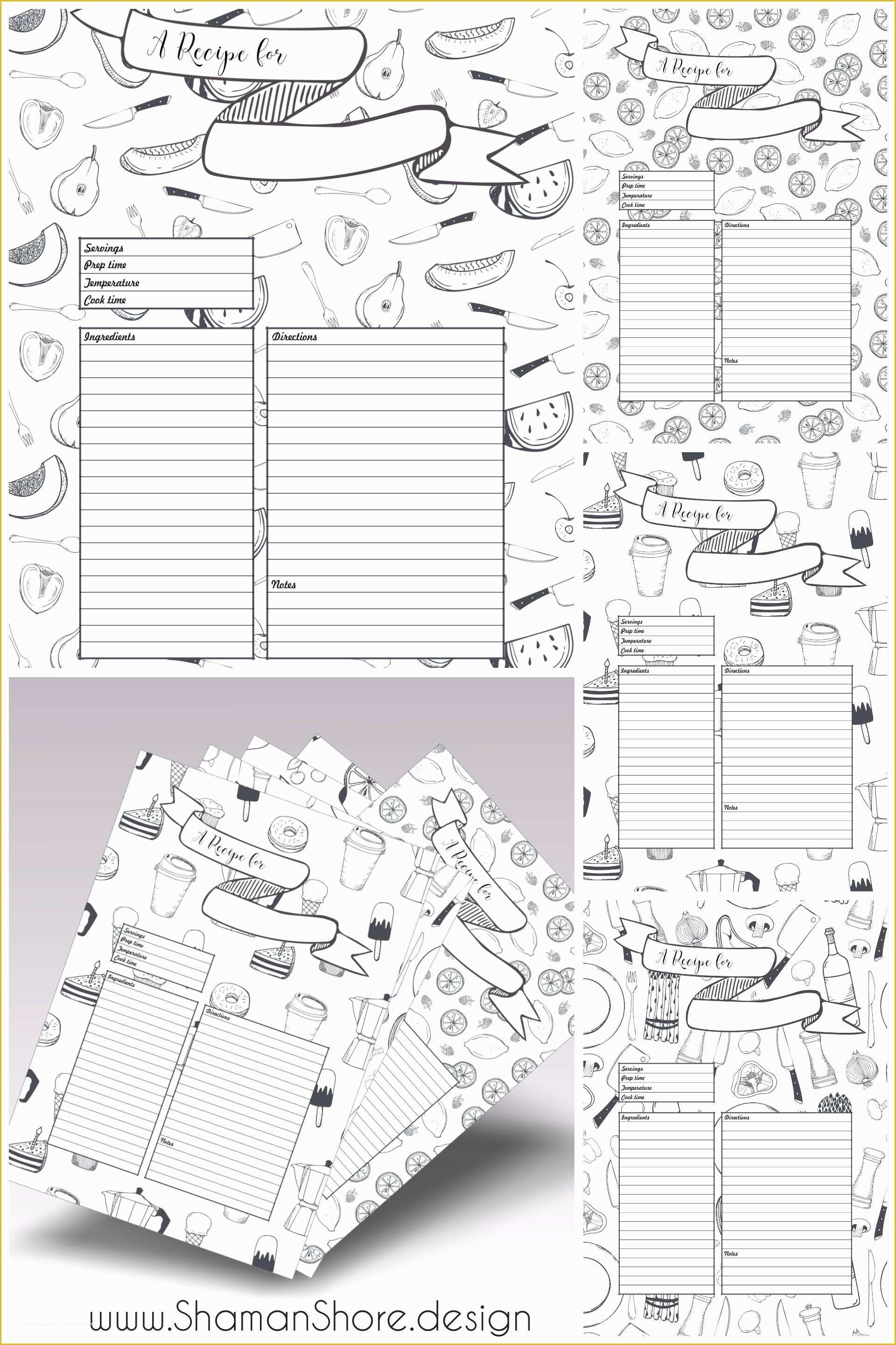 Free Children's Book Template Of Recipe Template Printable 10 Recipe Pages Blank Recipe