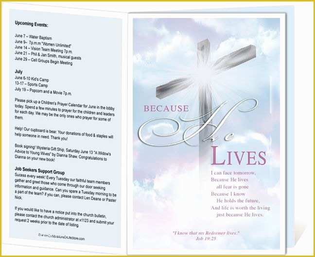 Free Children&amp;#039;s Church Bulletin Templates Of Church Bulletin Templates Cross Church Bulletin Template