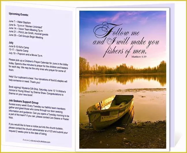 Free Children's Church Bulletin Templates Of Church Bulletins Templates I Will Make You Fishers Of