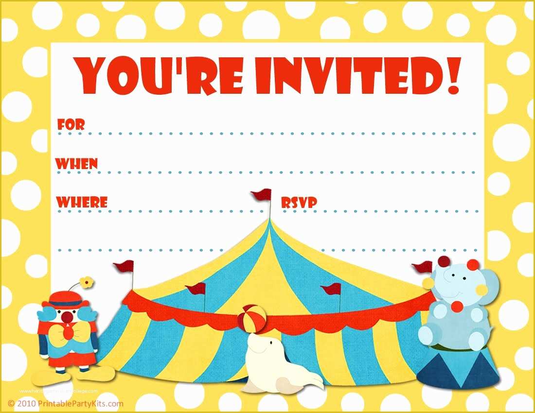 Free Childrens Party Invites Templates Of Free Carnival Ticket Invitation Template Download Free