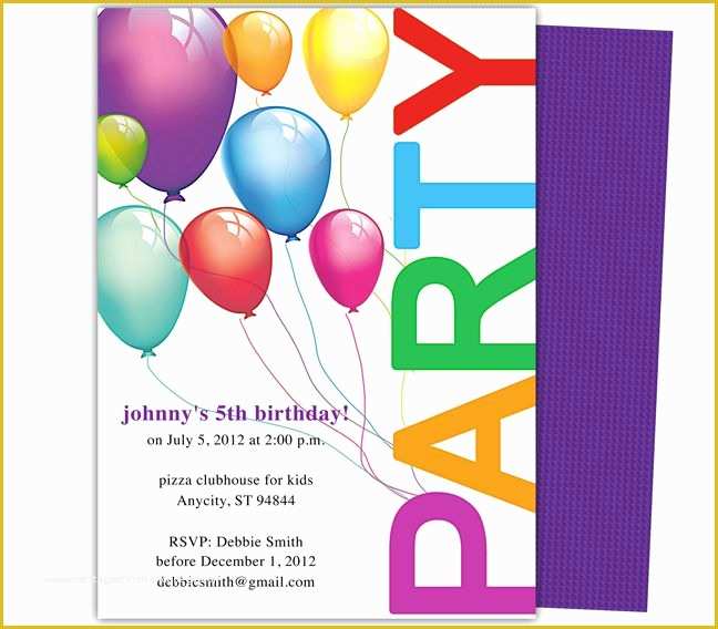 Free Childrens Party Invites Templates Of Happy Birthday Invitation Templates