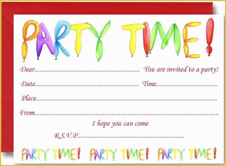 60 Free Childrens Party Invites Templates | Heritagechristiancollege