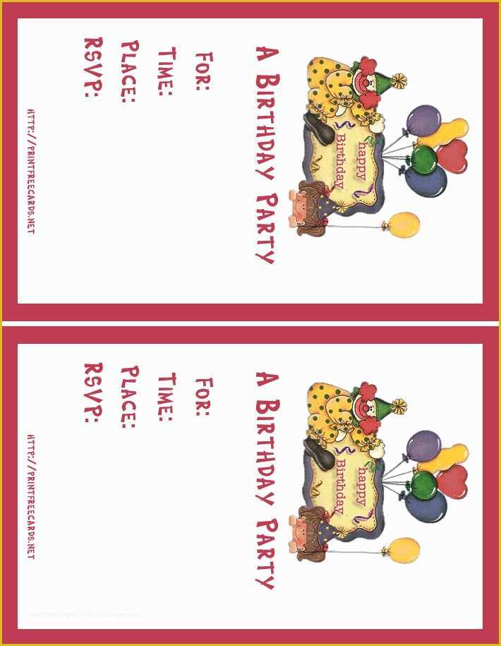 Free Childrens Party Invites Templates Of Party Invitation Template Free Printable Kids Birthday